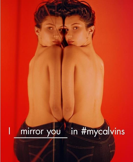 Bella Hadid Mirror Shot for CK