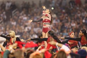 Selena Gomez performing at Thanksgiving NFL show