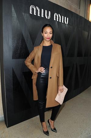 Zoe Saldana Miu Miu Fall / Winter 2013 Fashion Show in Paris - Mar 6, 2013 