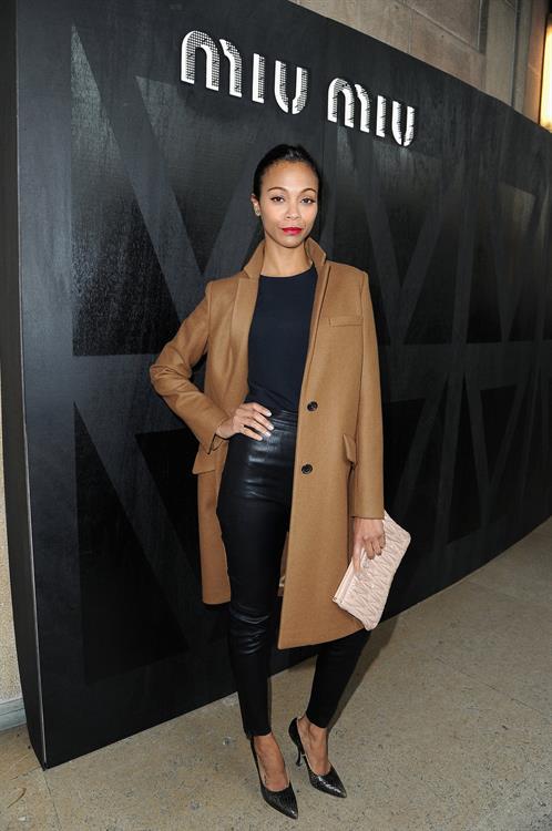 Zoe Saldana Miu Miu Fall / Winter 2013 Fashion Show in Paris - Mar 6, 2013 