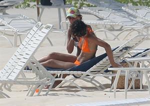 Amelle Berrabah bikini candids Barbados Jan 5, 2010 