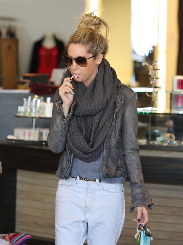 Ashley Tisdale shopping at Planet Blue in Beverly Hills 12/10/12 