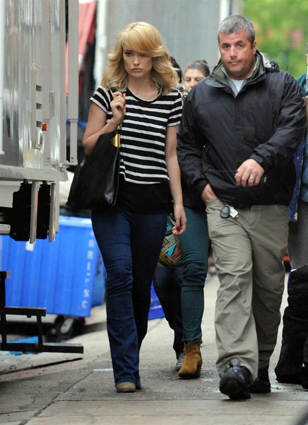Olivia Wilde on the set of her new revlon commercial in nyc 02 05 12 