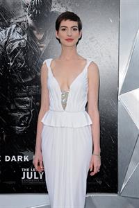 Anne Hathaway attending the Dark Knight Rises premiere in New York on July 15, 2012