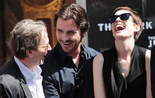 Anne Hathaway Christopher Nolan immortalized with hand and footprint ceremony on July 7, 2012