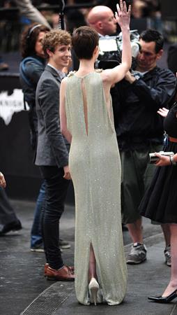 Anne Hathaway the Dark Knight Rises premiere in London on July 18, 2012