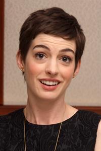 Anne Hathaway the Dark Knight Rises press conference portraits in Beverly Hills on July 8, 2012