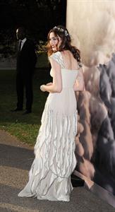 Anne Hathaway White Fairy Tale Love Ball in Paris on July 5, 2011