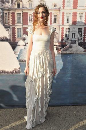 Anne Hathaway White Fairy Tale Love Ball in Paris on July 5, 2011
