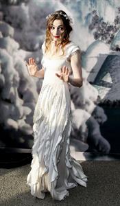 Anne Hathaway White Fairy Tale Love Ball in Paris on July 5, 2011