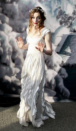 Anne Hathaway White Fairy Tale Love Ball in Paris on July 5, 2011