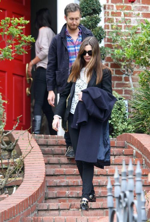 Anne Hathaway leaving a friends house in Beverly Hills on January 20, 2012
