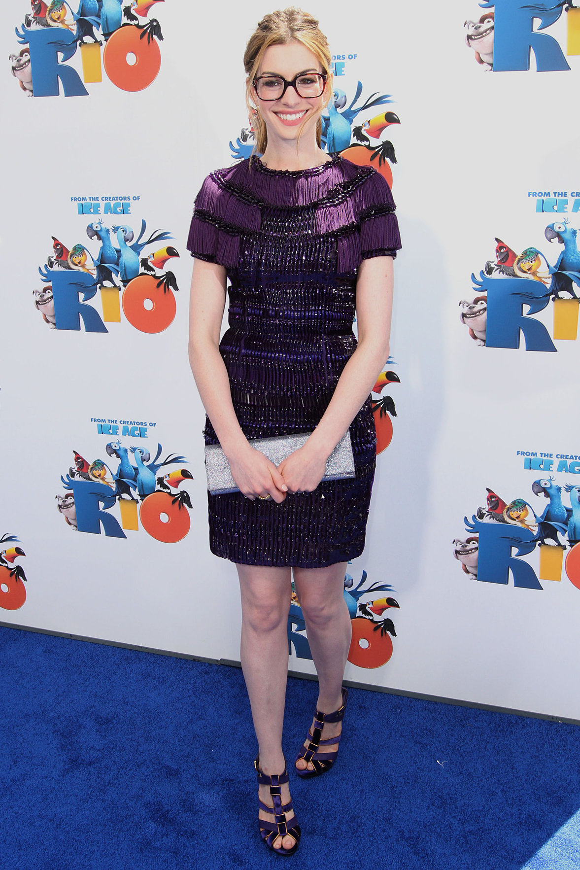 Anne Hathaway attending the Rio Los Angeles premiere on April 10, 2011