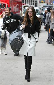 Anne Hathaway out in New York on October 26, 2011