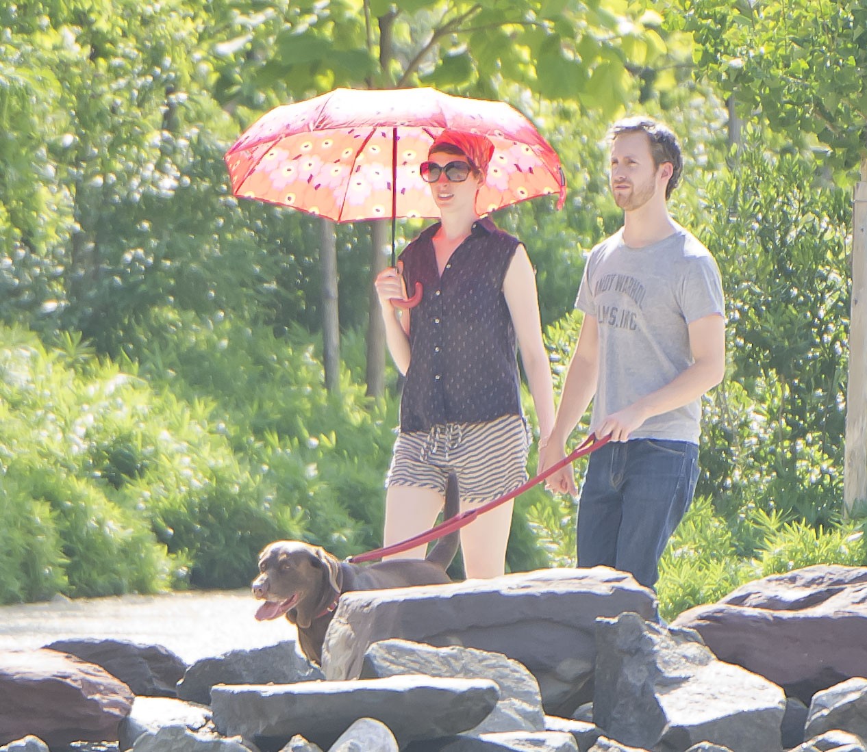 Anne Hathaway out about in New York City on August 2, 2012