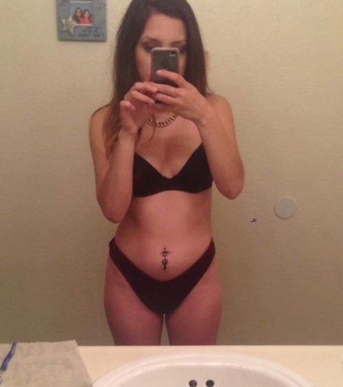 Anonymous in lingerie taking a selfie