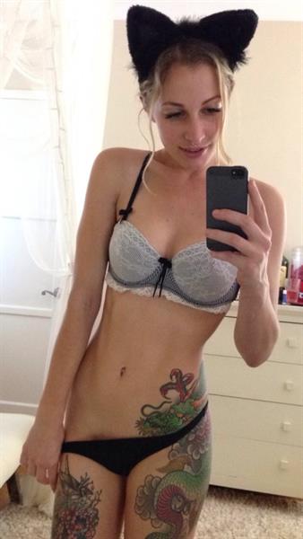 Anonymous in lingerie taking a selfie