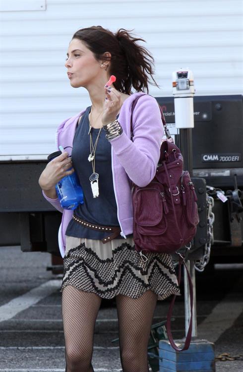 Ashley Greene on the set of Americana in New York City on March 19, 2012