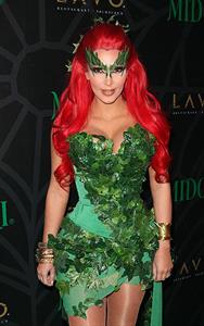 Kim Kardashian as Poison Ivy for the 2011 Midori Green Halloween party in New York