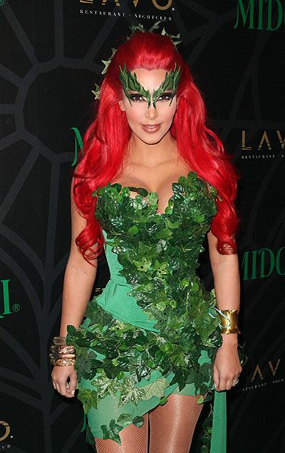 Kim Kardashian as Poison Ivy for the 2011 Midori Green Halloween party in New York