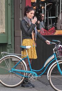 Ashley Greene on the set of Americana in New York City on March 14, 2012