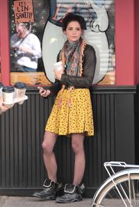 Ashley Greene on the set of Americana in New York City on March 14, 2012