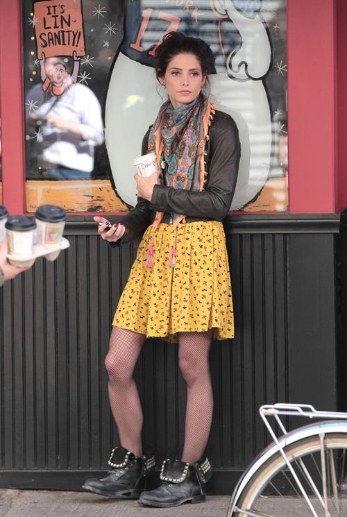 Ashley Greene on the set of Americana in New York City on March 14, 2012