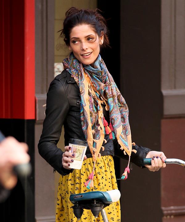 Ashley Greene on the set of Americana in New York City on March 14, 2012