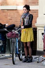 Ashley Greene on the set of Americana in New York City on March 14, 2012