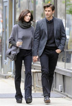 Ashley Greene on set of a photoshoot for DKNY in New York on April 1, 2012