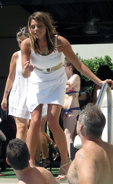 Ashley Greene hosts a pool party at the Wet Republic on August 7, 2010 in Las Vegas, Nevada