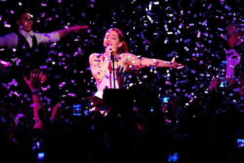 Ariana Grande performs at the Roxy West Hollywood on February 19, 2012