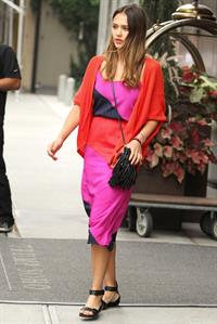 Jessica Alba outside her hotel in New York on July 28, 2012