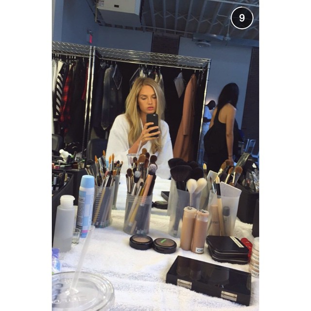 Romee Strijd taking a selfie