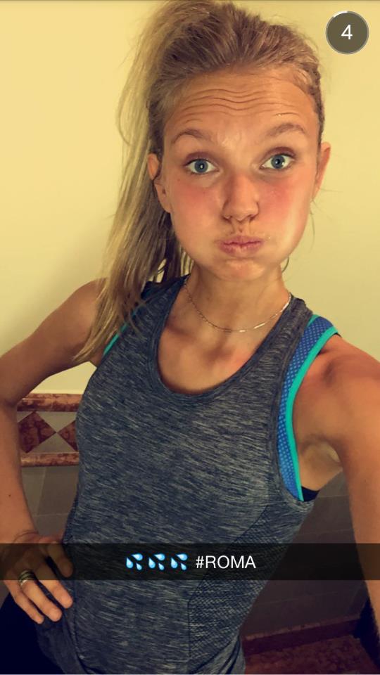 Romee Strijd taking a selfie