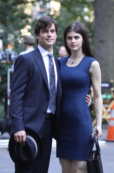 Alexandra Daddario on set of white collar in New York City on August 26, 2010