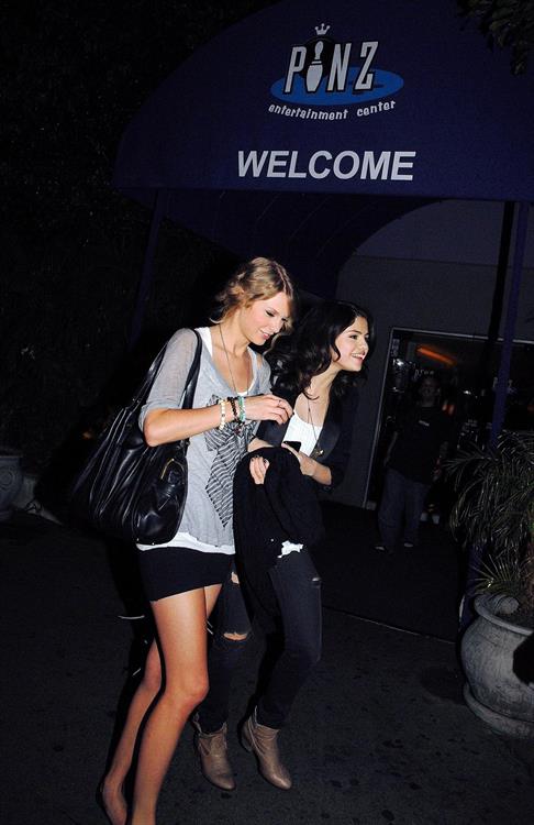 Selena Gomez Pictures Selena Gomez and Taylor Swift outside a bowling alley in Los Angeles
