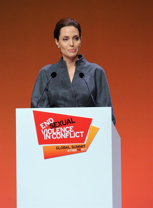 Angelina Jolie at the Global Summit To End Sexual Violence In Conflict June 13, 2014