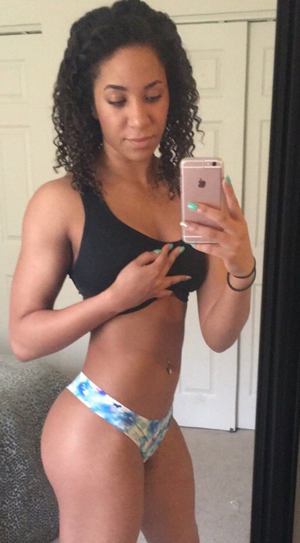 Anonymous in a bikini taking a selfie