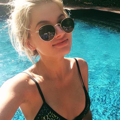 Megan Blake Irwin in a bikini taking a selfie