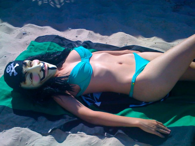 Anonymous in a bikini