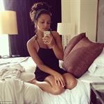 Sasha Lane taking a selfie