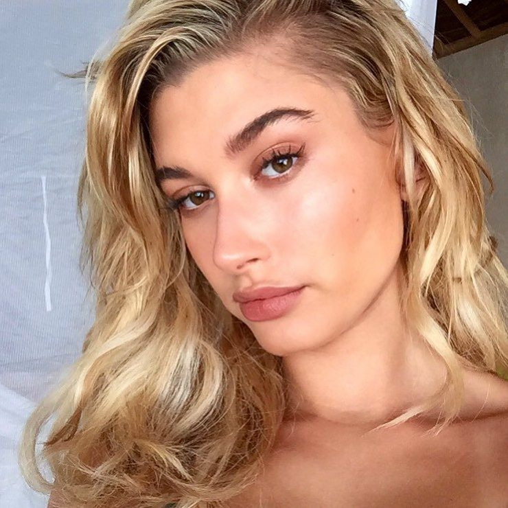 Hailey Bieber taking a selfie