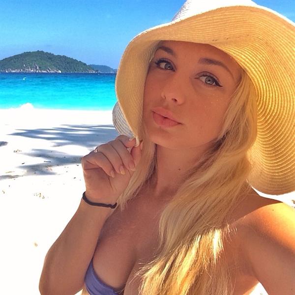 Katarina Pudar in a bikini taking a selfie