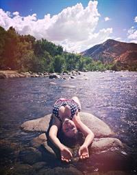 Milana Vayntrub in a bikini