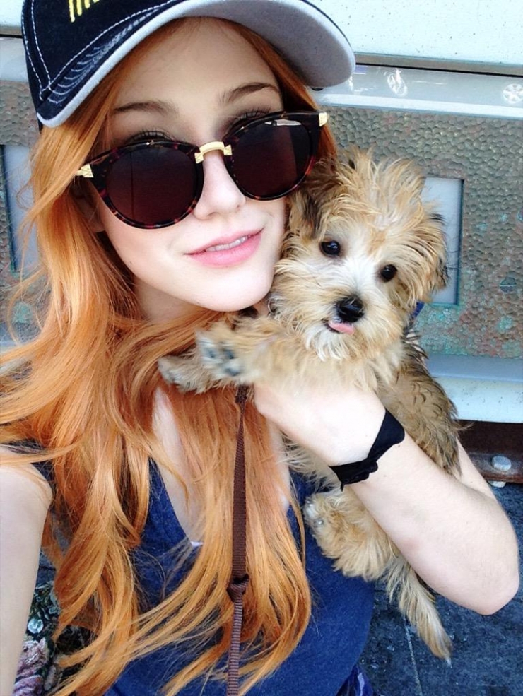 Katherine McNamara taking a selfie