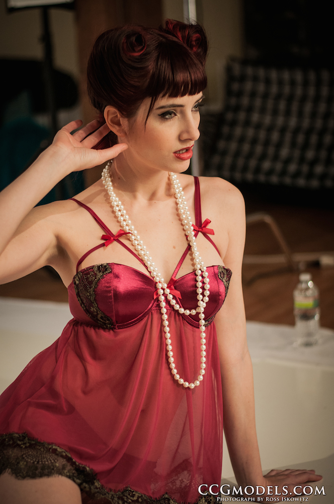Susan Coffey in lingerie