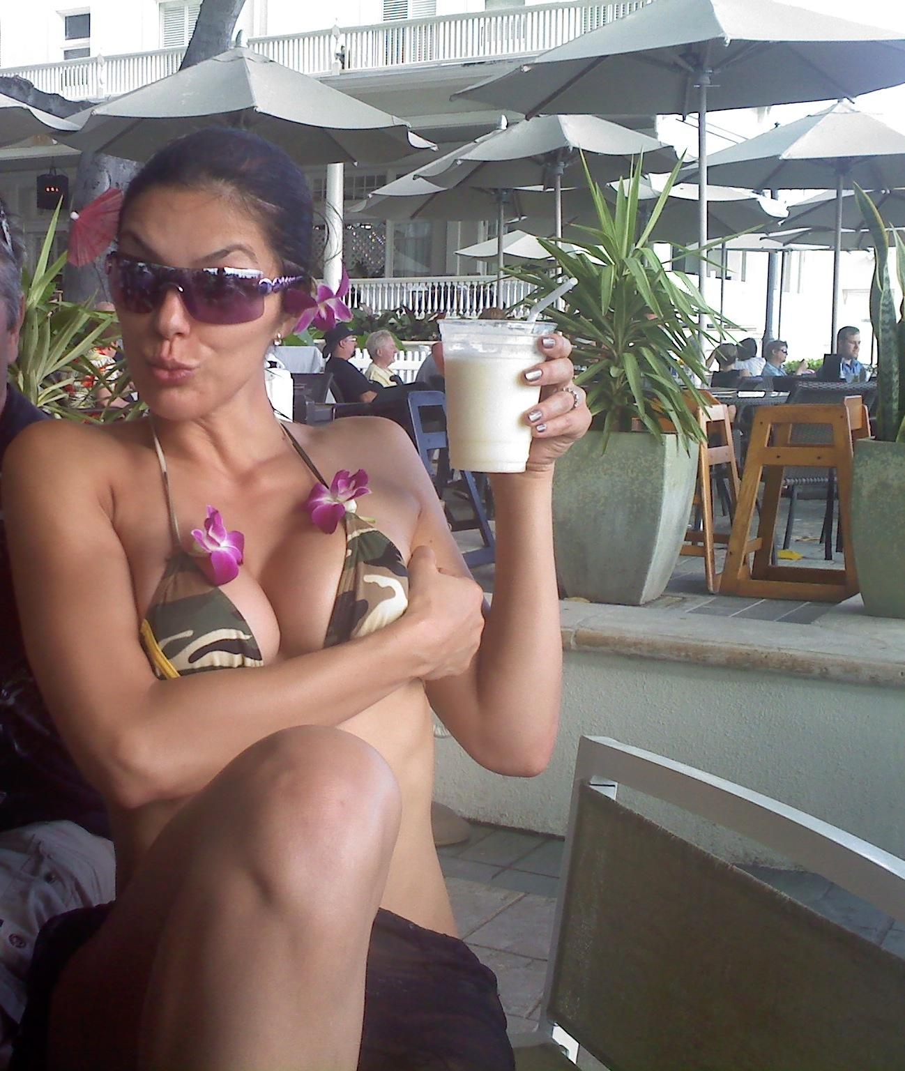 Adrianne Curry in a bikini