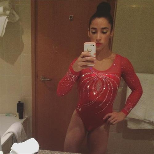 Aly Raisman taking a selfie