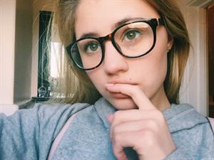 Lia Marie Johnson taking a selfie